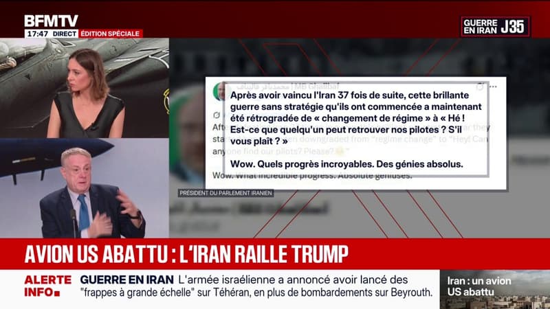 Iran : avion américain abattu, Trump informé, sauvetage en cours